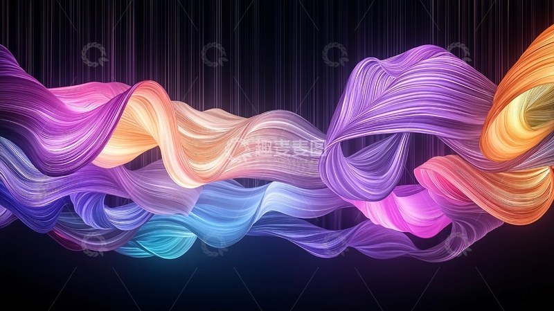 高清大图下载【趣麦麦图】彩色流动抽象线条