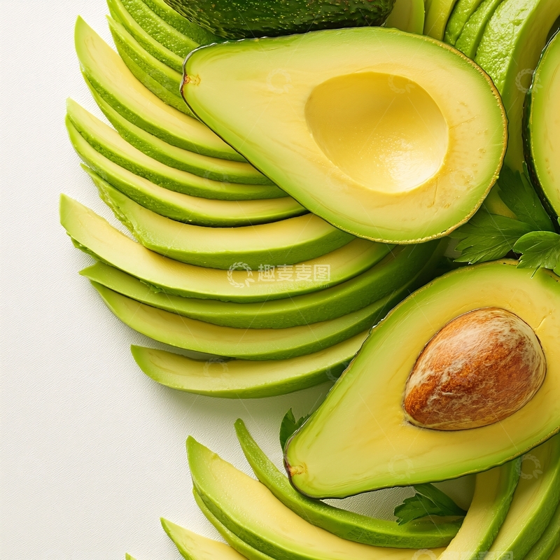 高清大图下载【趣麦麦图】牛油果切片特写