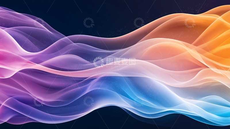 高清大图下载【趣麦麦图】彩色流线型渐变背景