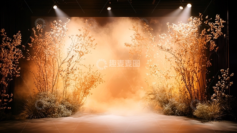 高清大图下载【趣麦麦图】舞台金色光晕背景