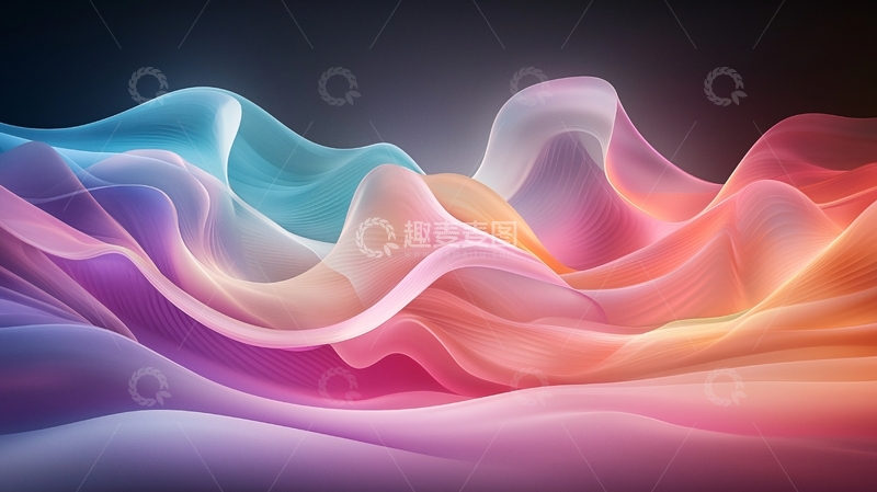 高清大图下载【趣麦麦图】彩色波浪抽象背景