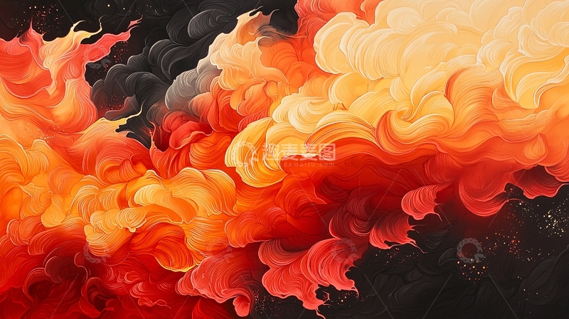 高清大图下载【趣麦麦图】火焰般的抽象烟雾