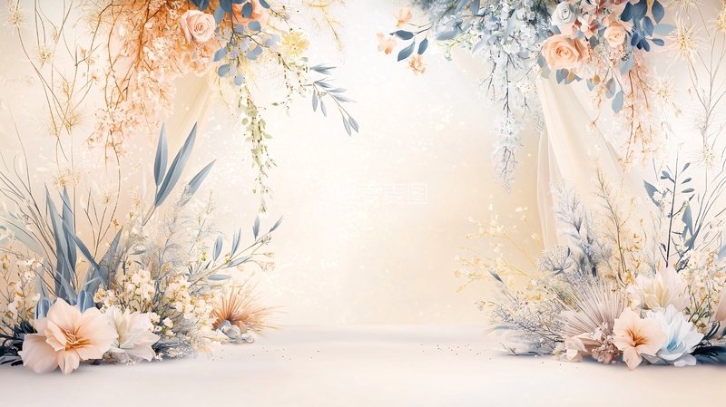 高清大图下载【趣麦麦图】淡雅花卉背景