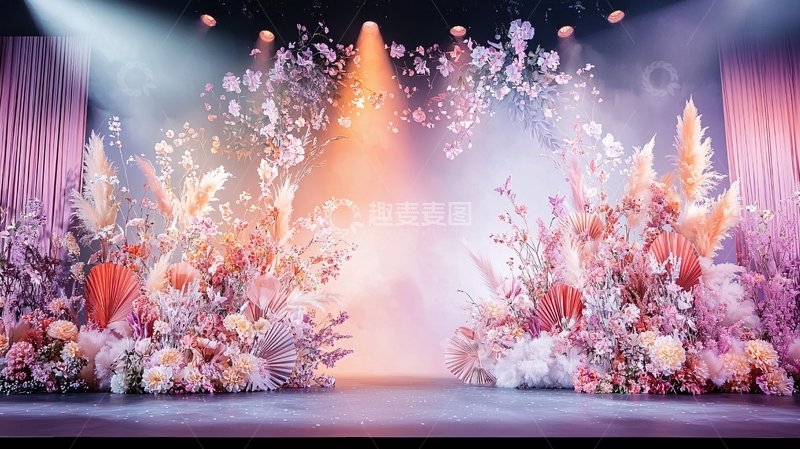 高清大图下载【趣麦麦图】舞台鲜花拱门