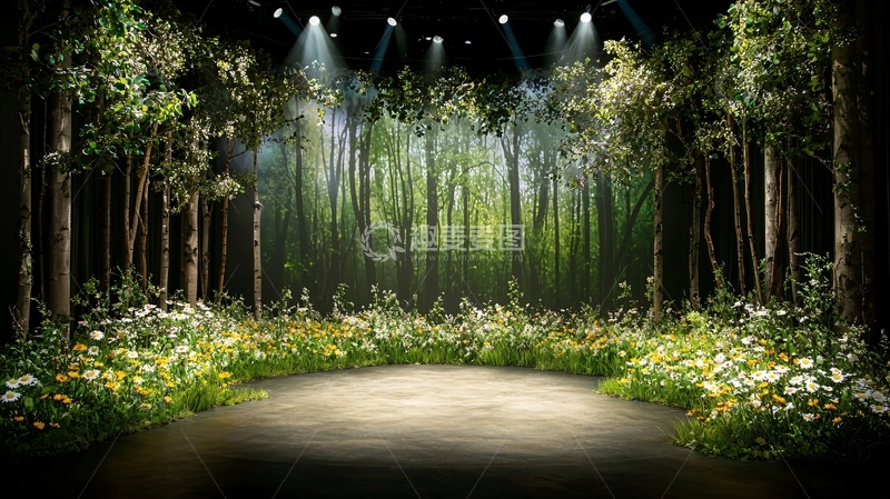 高清大图下载【趣麦麦图】舞台森林背景