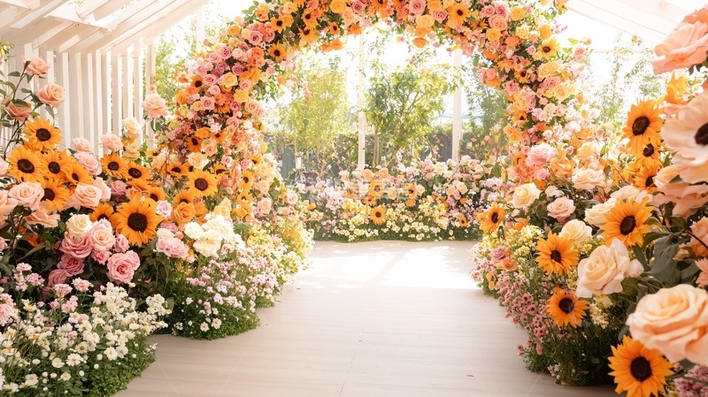 高清大图下载【趣麦麦图】鲜花拱门婚礼场景