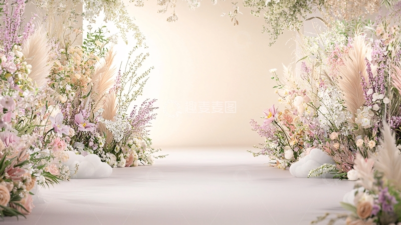 高清大图下载【趣麦麦图】浪漫花卉婚礼背景