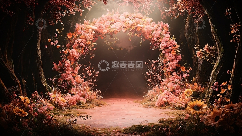 高清大图下载【趣麦麦图】鲜花拱门浪漫场景
