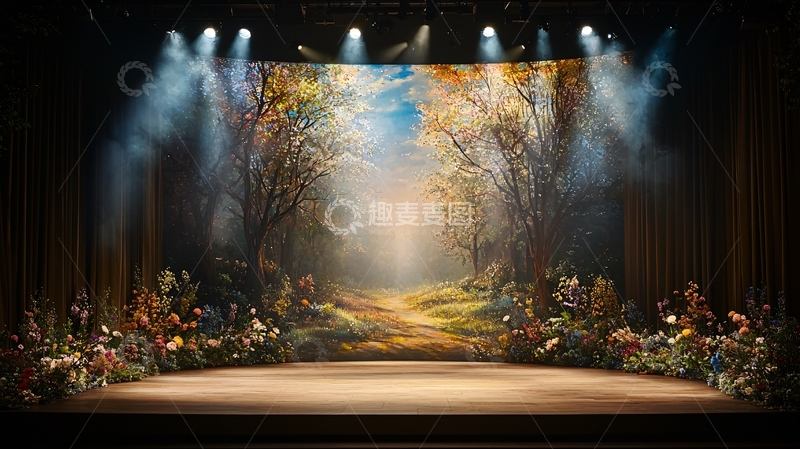 高清大图下载【趣麦麦图】舞台森林背景灯光效果