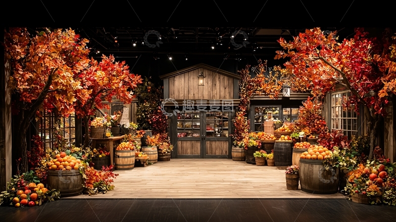 高清大图下载【趣麦麦图】秋日谷仓丰收场景