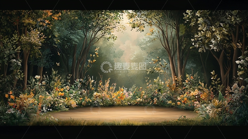 高清大图下载【趣麦麦图】森林深处的光明之地
