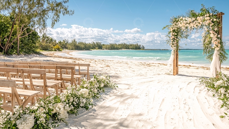 高清大图下载【趣麦麦图】海滩婚礼仪式布置