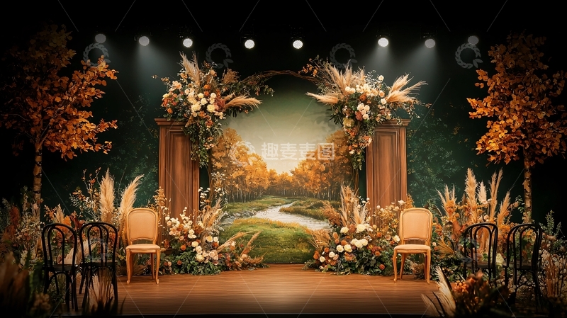 高清大图下载【趣麦麦图】森林主题舞台背景
