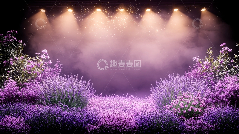 高清大图下载【趣麦麦图】梦幻紫色花田舞台