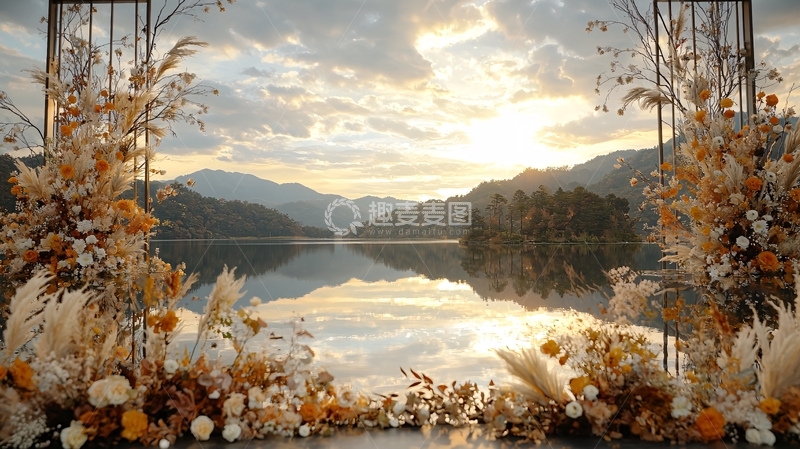 高清大图下载【趣麦麦图】湖边金色芦苇