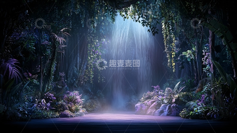 高清大图下载【趣麦麦图】梦幻森林光线场景