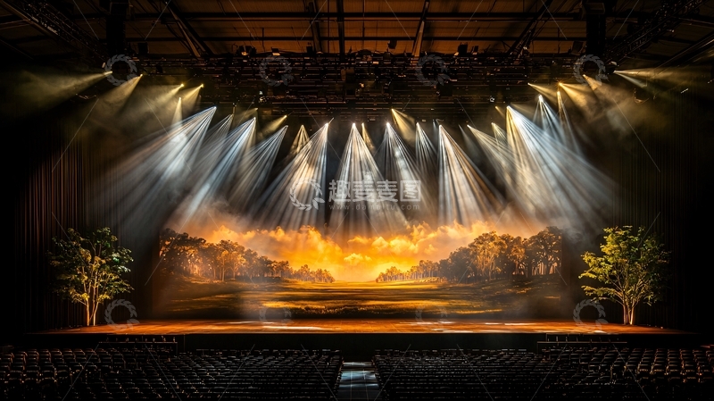 高清大图下载【趣麦麦图】舞台灯光秀高清图片