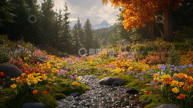 高清大图下载【趣麦麦图】秋季森林小路风景
