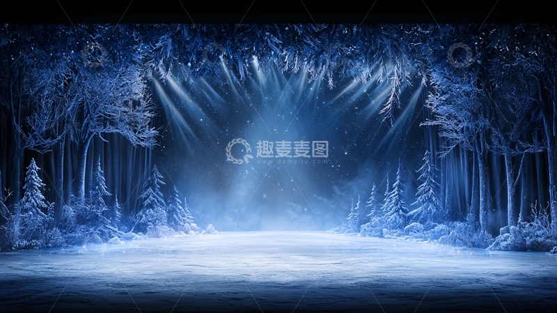 高清大图下载【趣麦麦图】冰雪森林场景