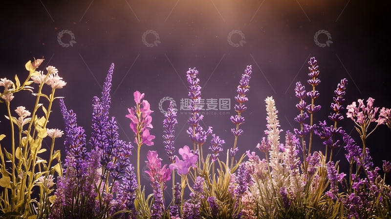高清大图下载【趣麦麦图】紫色花田高清图片