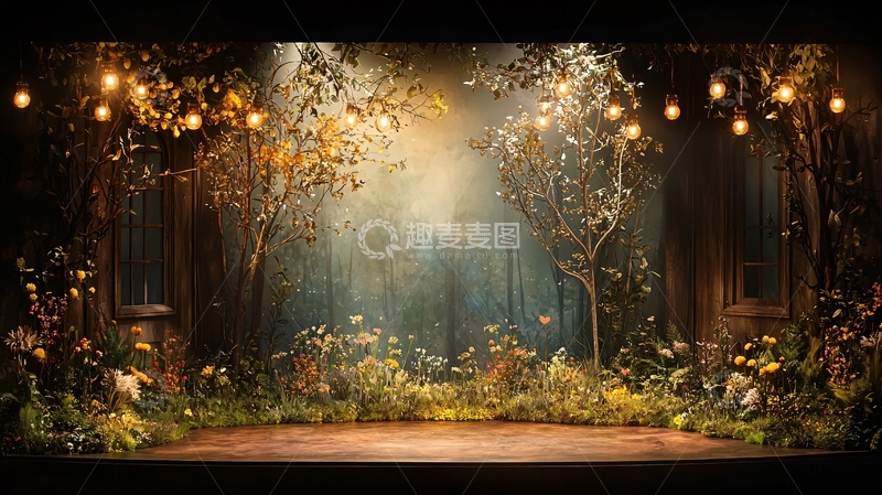 高清大图下载【趣麦麦图】神秘森林舞台背景