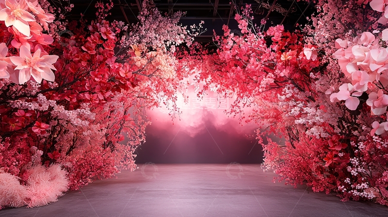 高清大图下载【趣麦麦图】浪漫花卉隧道