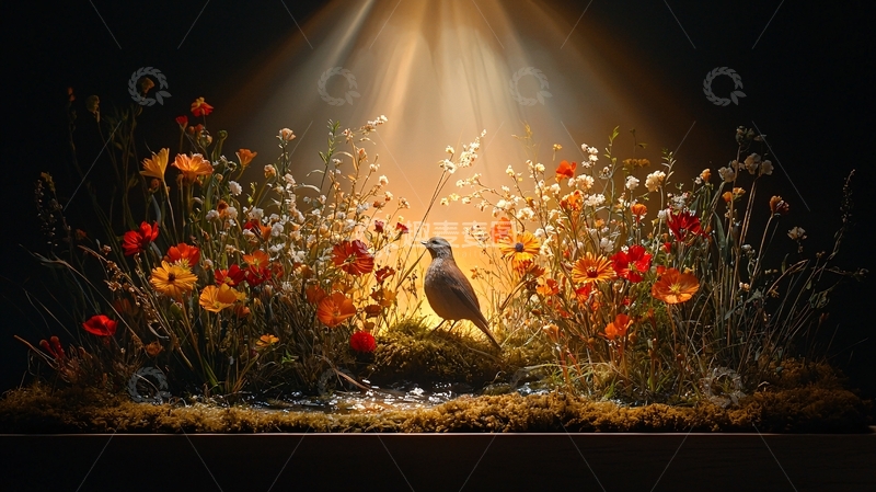 高清大图下载【趣麦麦图】阳光下的鸟高清图片