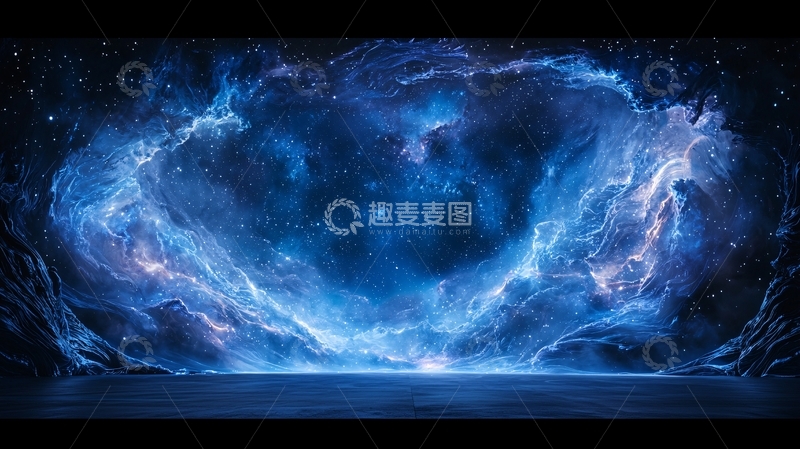 高清大图下载【趣麦麦图】蓝色星云状光晕