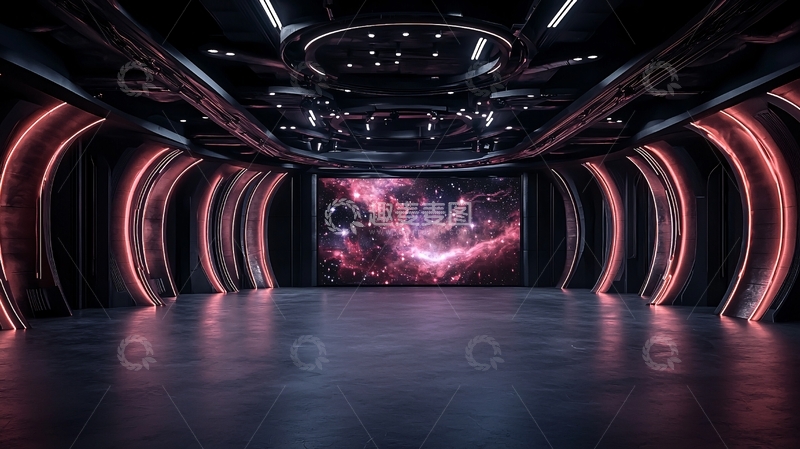 高清大图下载【趣麦麦图】科技感十足的宇宙背景舞台