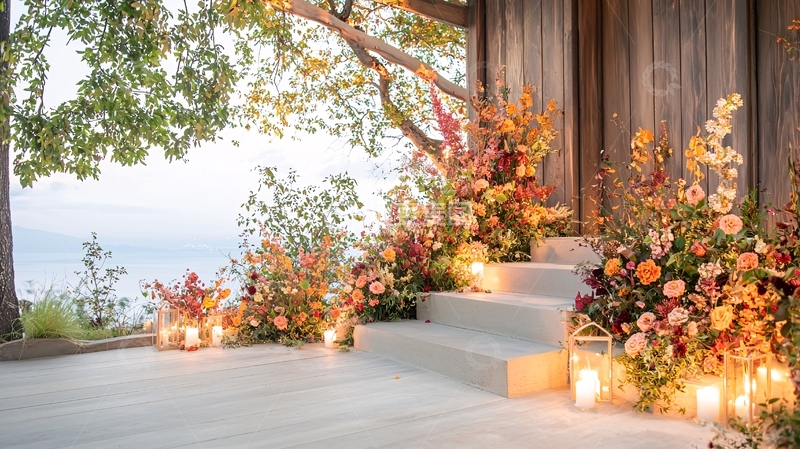 高清大图下载【趣麦麦图】秋季婚礼楼梯装饰