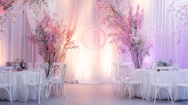 高清大图下载【趣麦麦图】梦幻般的粉紫色婚礼场景