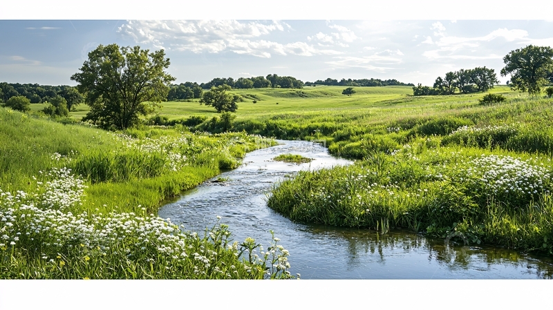高清大图下载【趣麦麦图】绿地河流田野