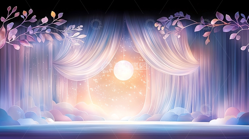 高清大图下载【趣麦麦图】唯美梦幻舞台背景