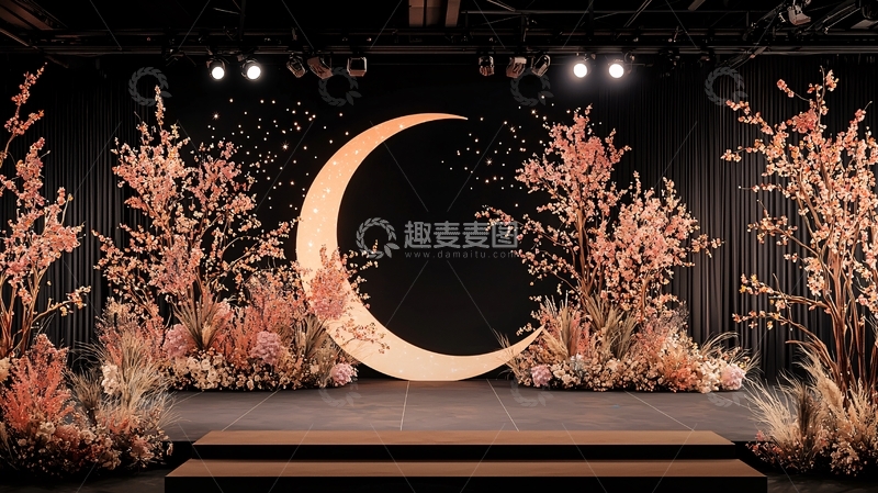 高清大图下载【趣麦麦图】舞台上的月亮背景