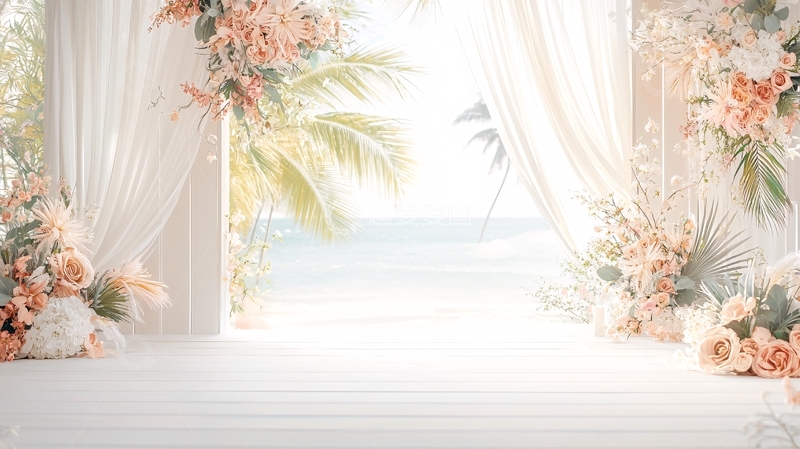 高清大图下载【趣麦麦图】海边浪漫婚礼场景