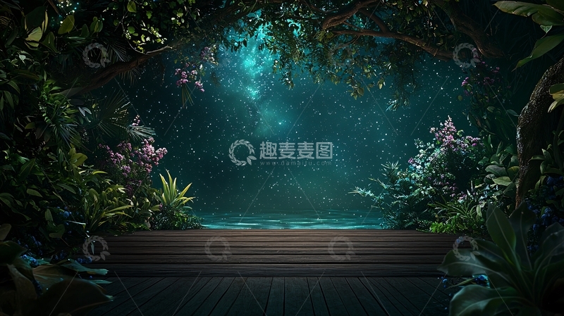 高清大图下载【趣麦麦图】幽暗神秘的热带雨林背景