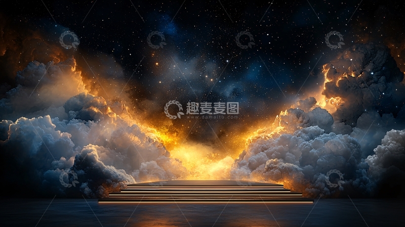 高清大图下载【趣麦麦图】璀璨光芒穿透云层