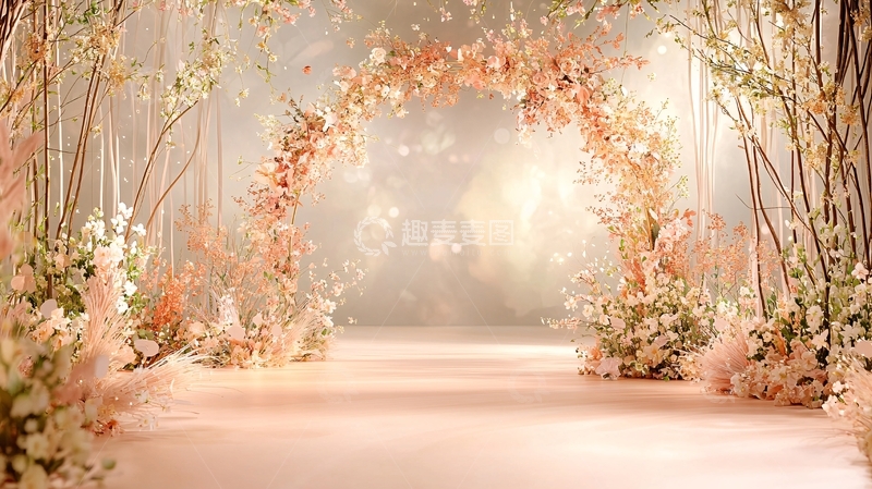 高清大图下载【趣麦麦图】梦幻花卉拱门通道