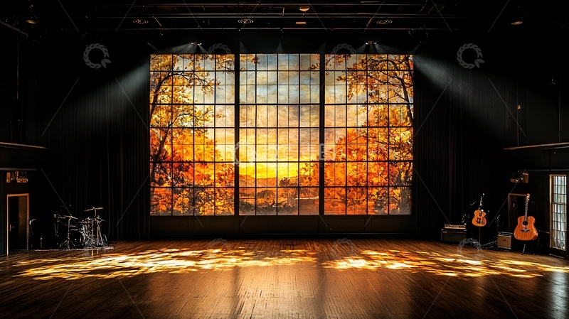 高清大图下载【趣麦麦图】舞台上的日落场景