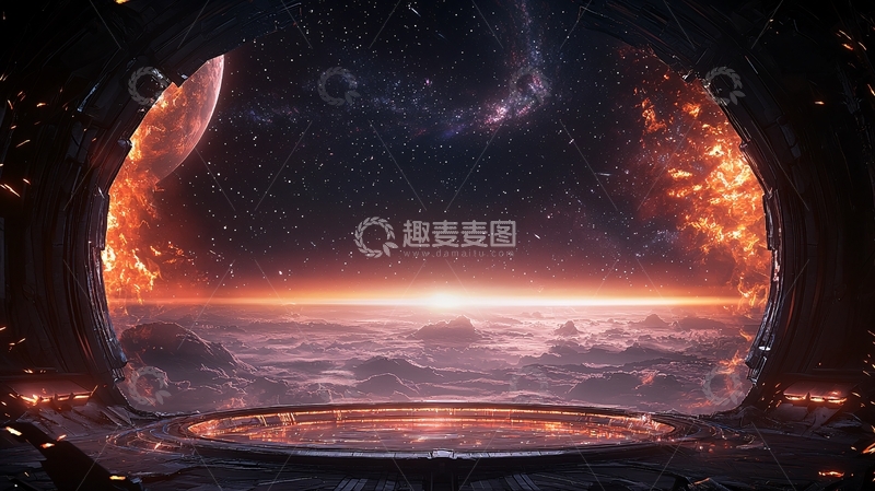 高清大图下载【趣麦麦图】宇宙星空下的地球
