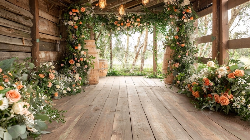 高清大图下载【趣麦麦图】木质结构的花卉拱门