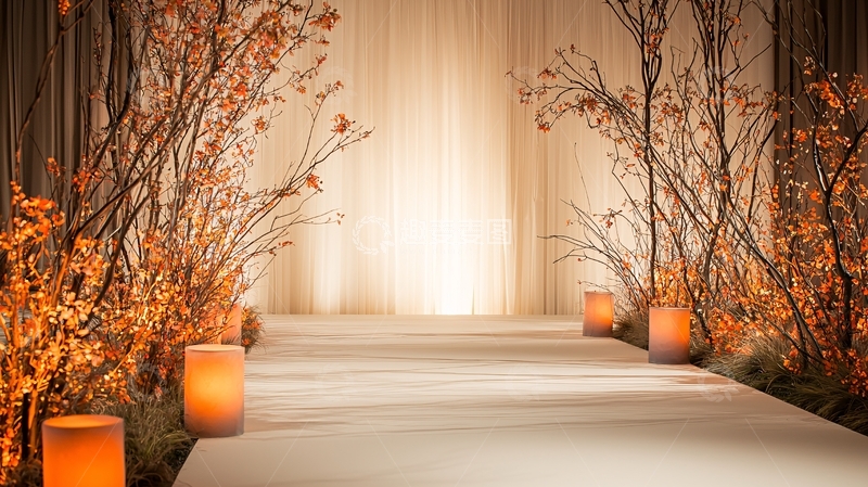 高清大图下载【趣麦麦图】婚礼通道暖色调