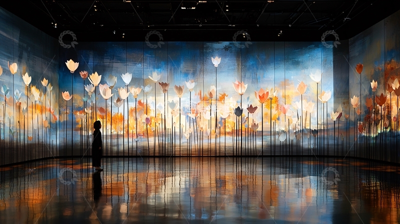 高清大图下载【趣麦麦图】女孩站在艺术装置前