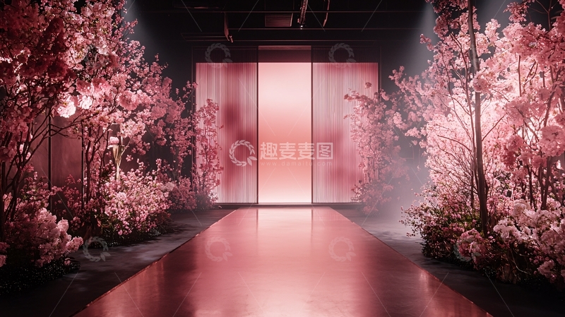 高清大图下载【趣麦麦图】粉色花卉环绕的舞台