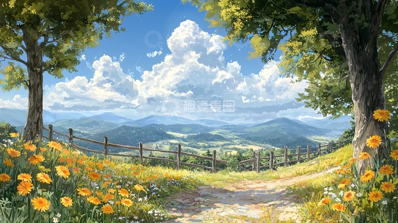 高清大图下载【趣麦麦图】动漫风格风景