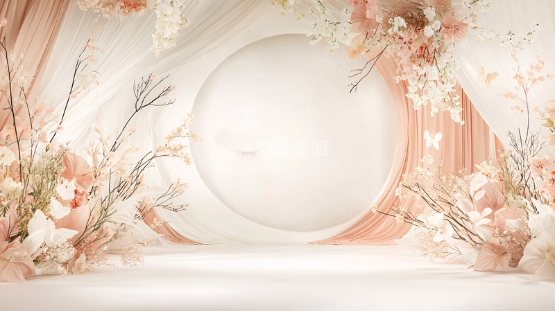 高清大图下载【趣麦麦图】粉色梦幻舞台背景