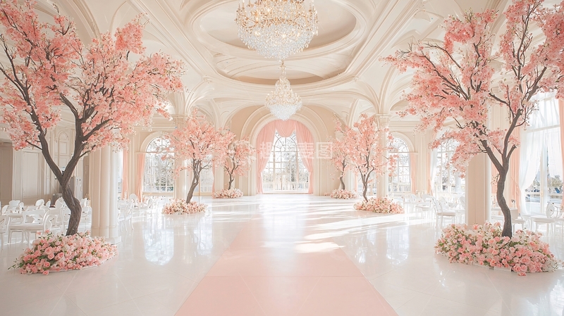 高清大图下载【趣麦麦图】粉色浪漫婚礼场景