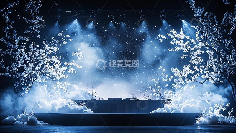 高清大图下载【趣麦麦图】舞台背景灯光雾气环绕