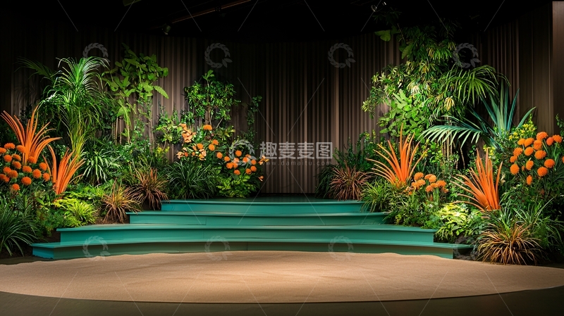 高清大图下载【趣麦麦图】舞台绿色植物装饰