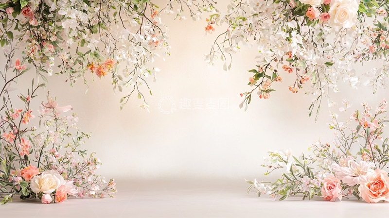 高清大图下载【趣麦麦图】淡雅花卉背景装饰
